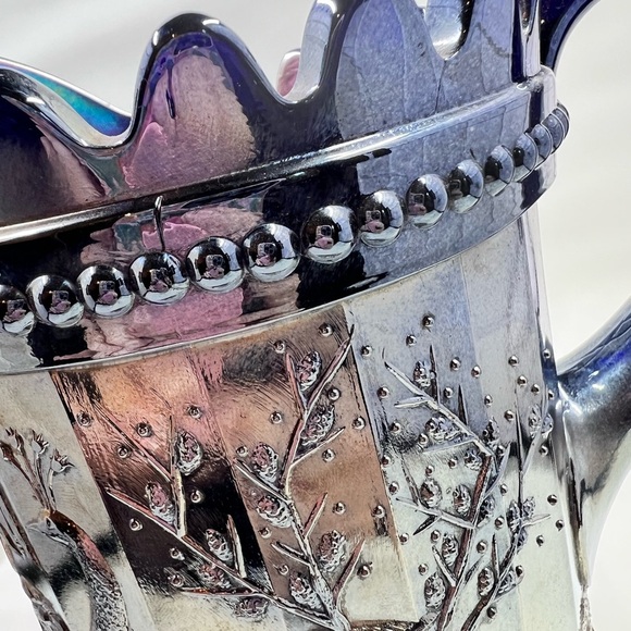 Antique Dugan Peacock at the Fountain carnival glass pitcher - Picture 6 of 13